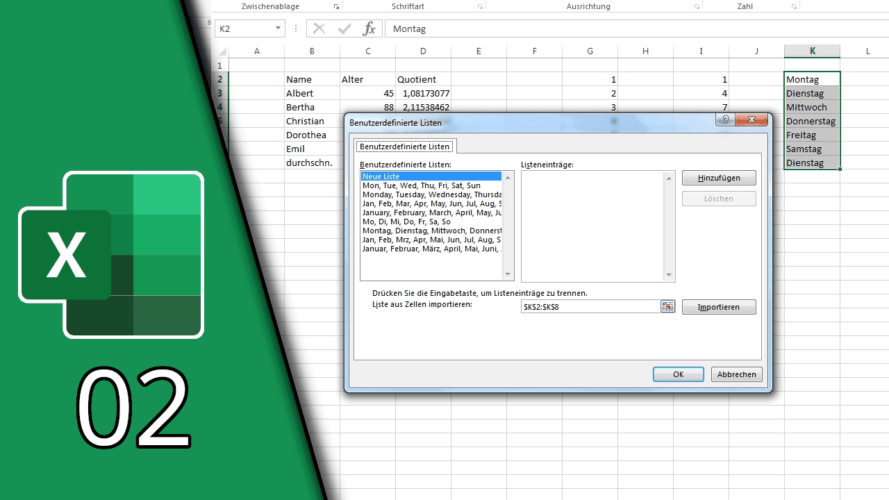 Excel lernen 02 Excel lernen 02