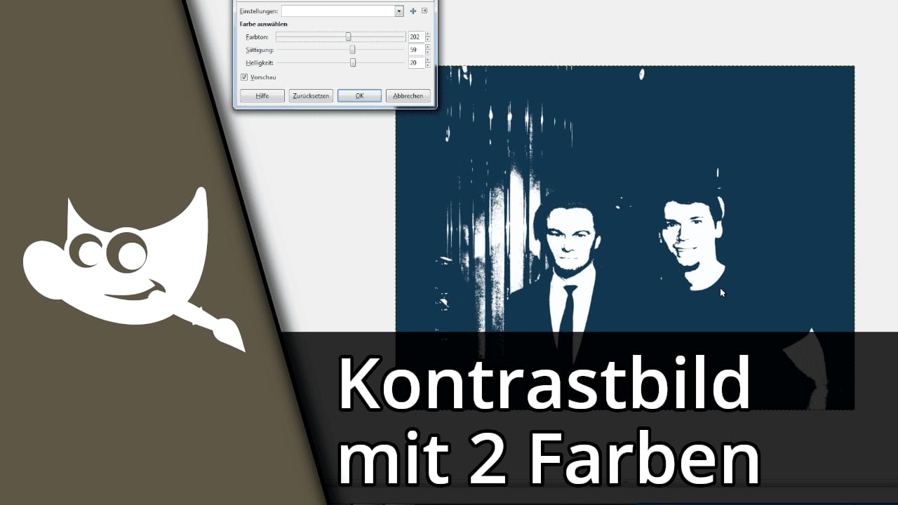 Gimp auf zwei Farben reduzieren Gimp auf zwei Farben reduzieren
