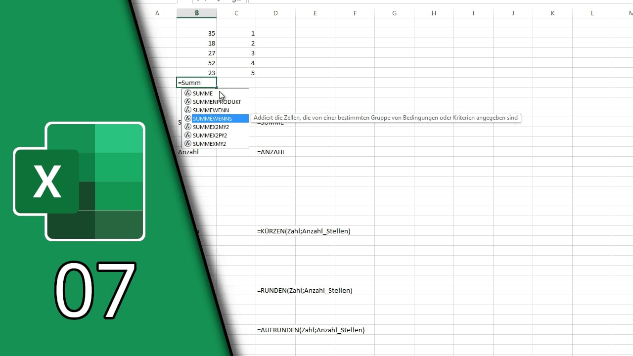 Excel Summenfunktion Excel Summenfunktion