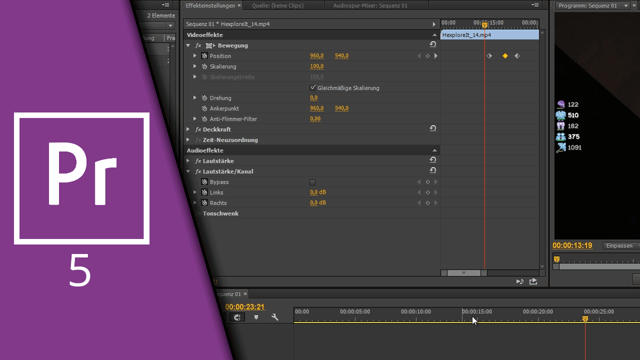 Adobe Premiere Keyframes