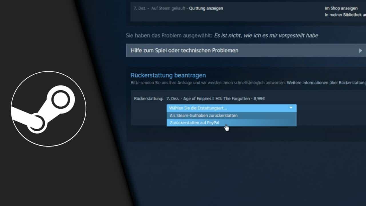 Steam Spiel zurückgeben