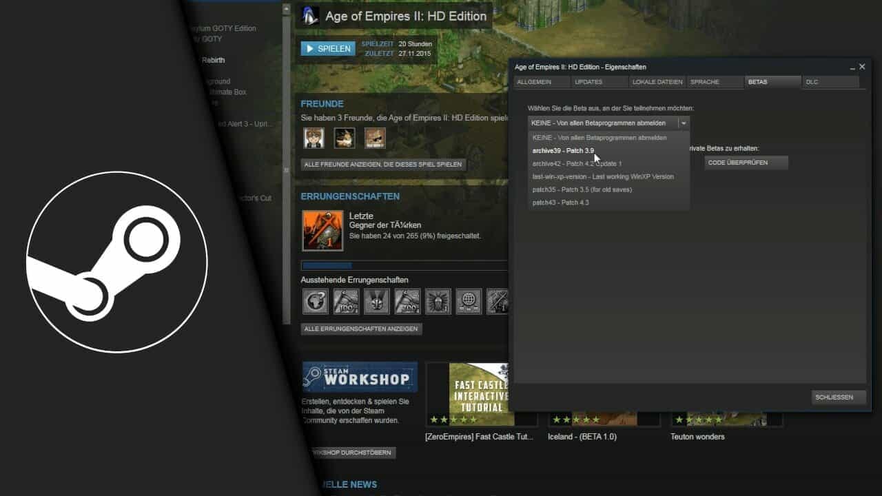 Steam Update rückgängig