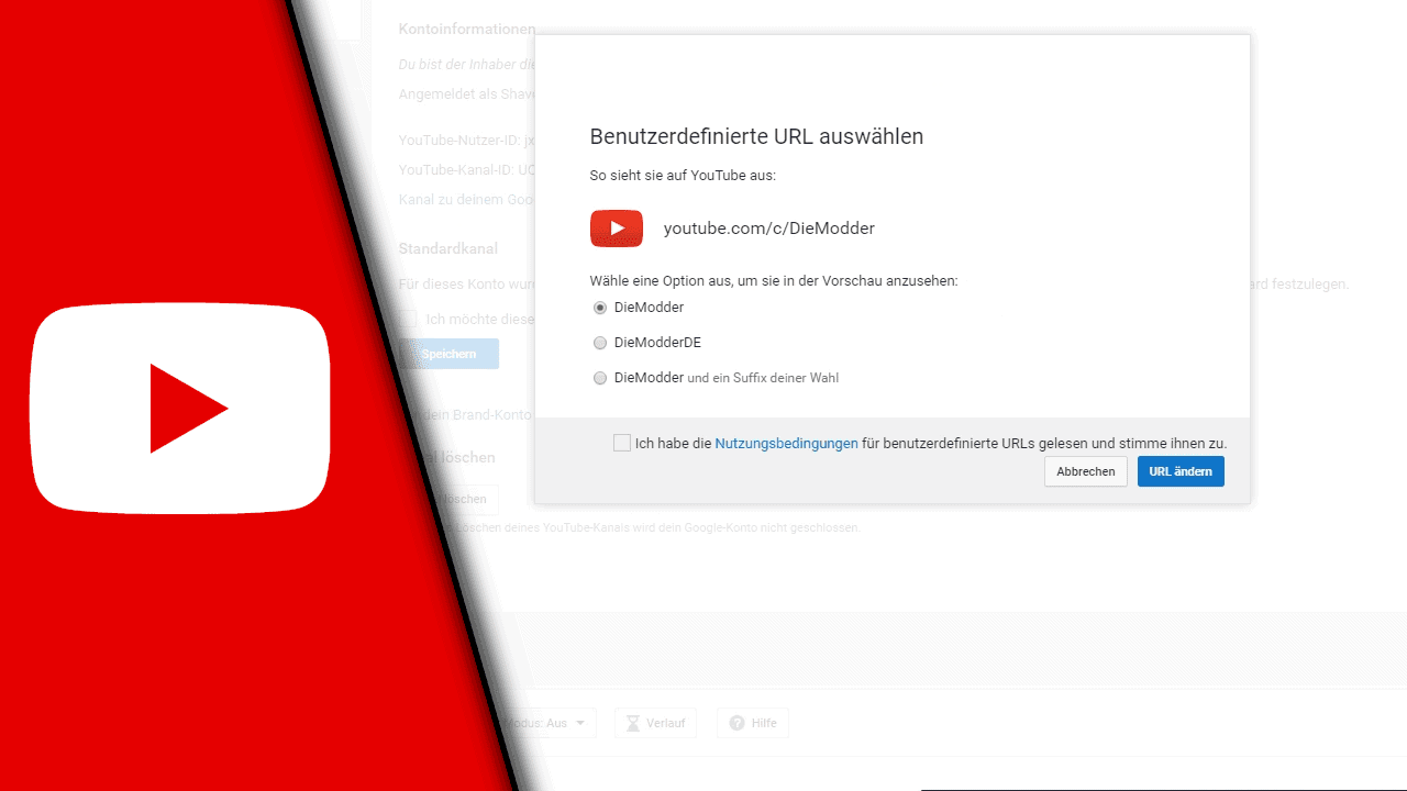 Youtube URL ändern Youtube URL ändern