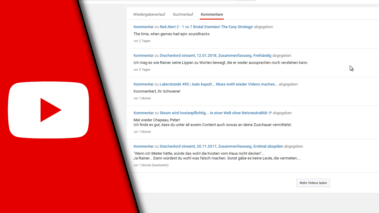 Youtube Kommentarverlauf Youtube Kommentarverlauf
