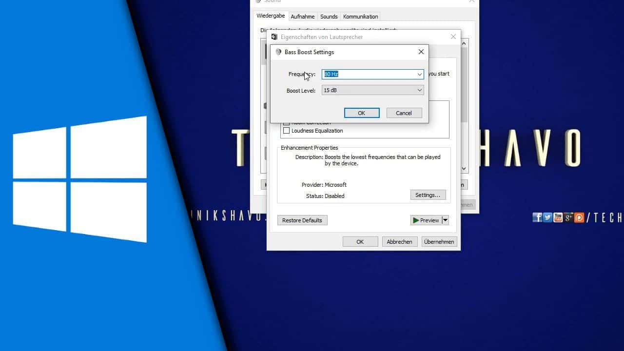 Windows 10 Bass einstellen neu
