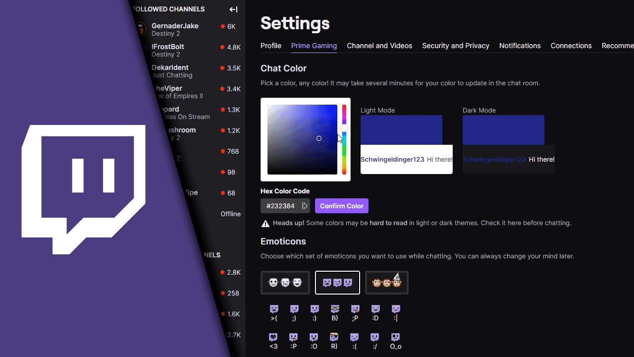 Twitch Chat-Farbe ändern Twitch Chat-Farbe ändern