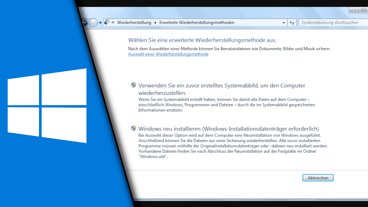 Windows 7 zurücksetzen