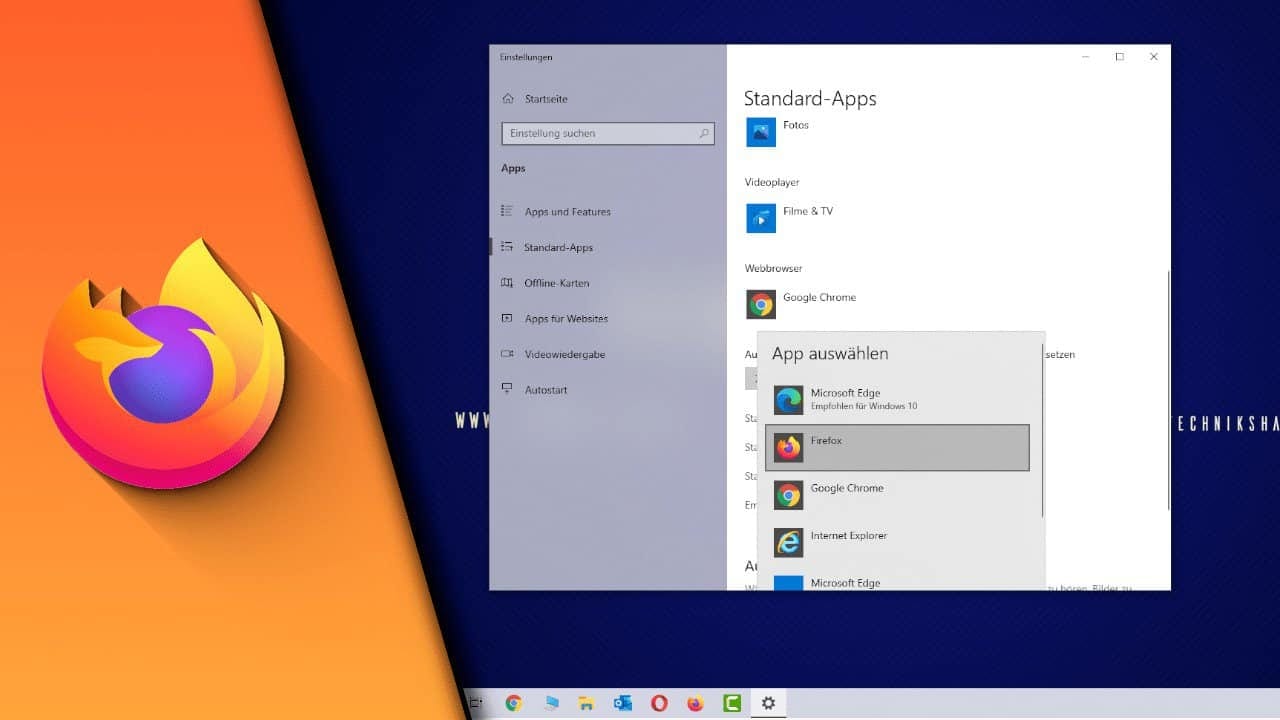 Firefox als Standardbrowser festlegen