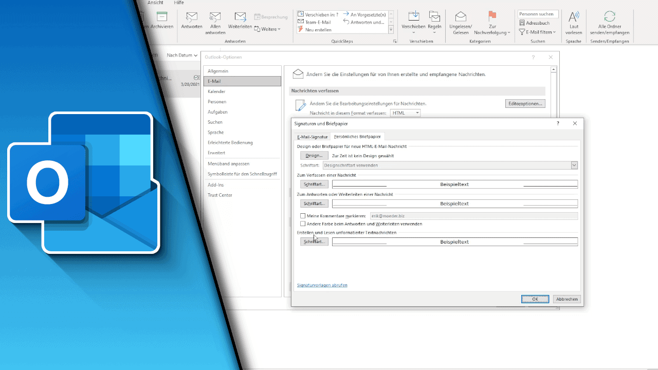 Outlook Schriftgröße ändern