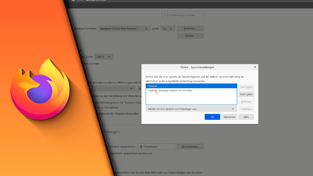 Firefox Sprache ändern