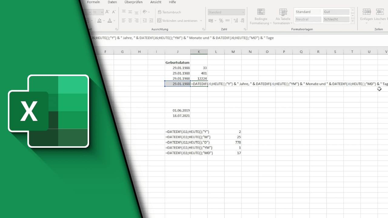 Excel Alter berechnen