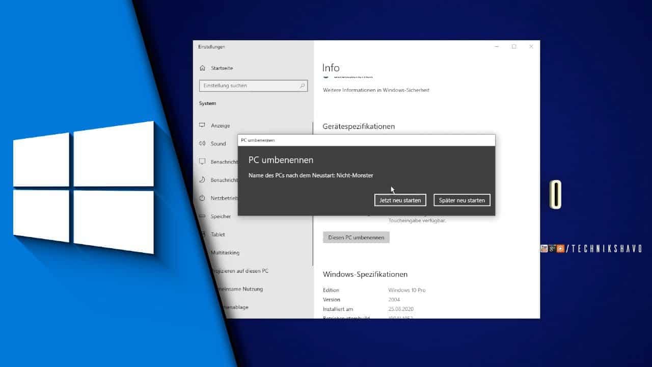 Windows 10 Computername ändern Windows 10 Computername ändern