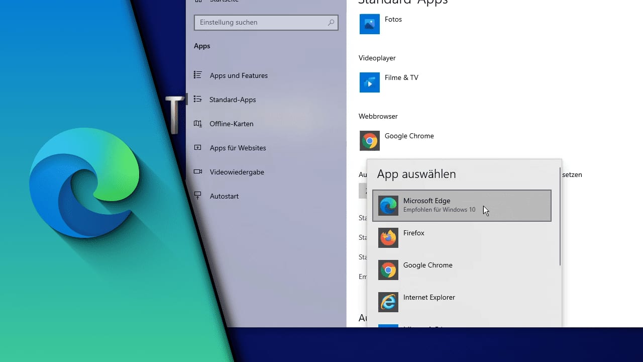 Edge als Standardbrowser festlegen