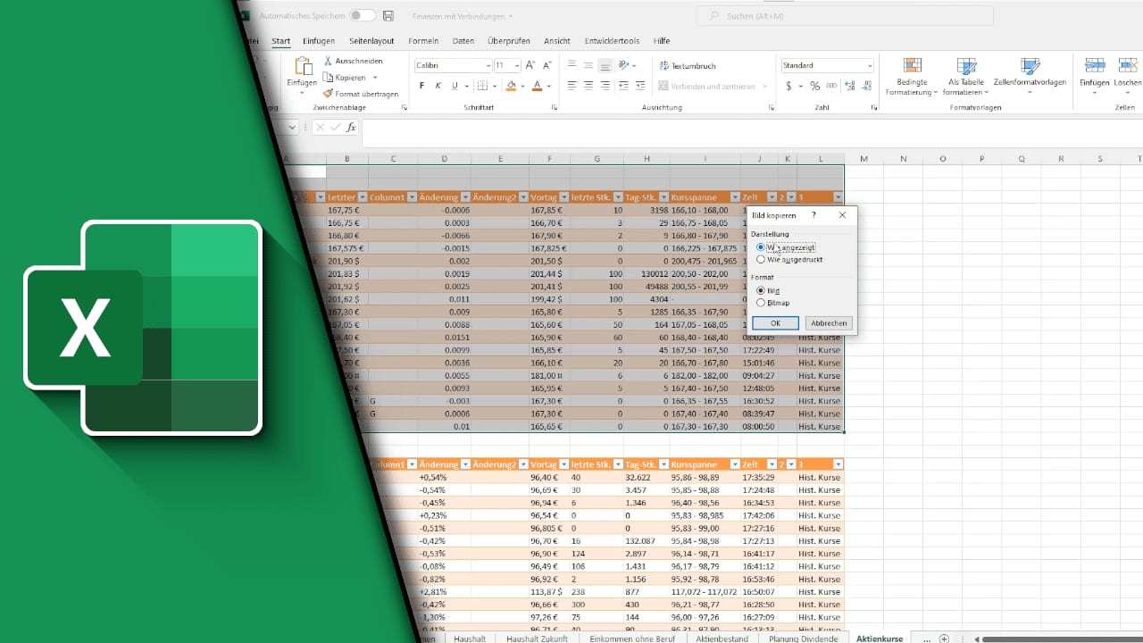 Excel Tabelle als Bild speichern