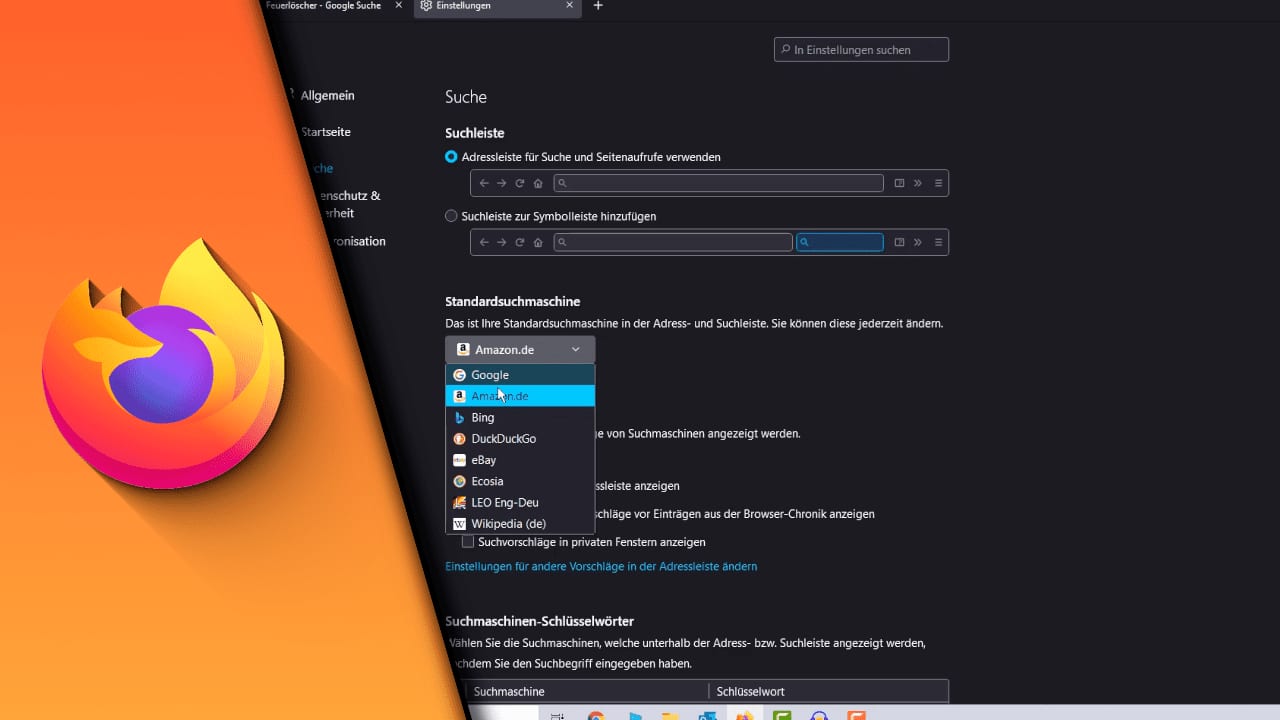 Suchmaschine ändern Firefox