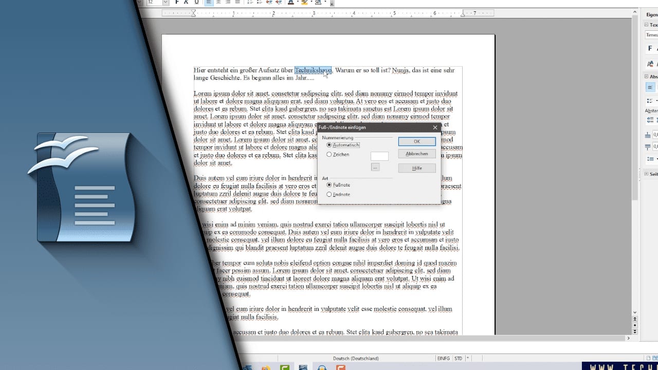 Open Office Writer Fußnote Open Office Writer Fußnote