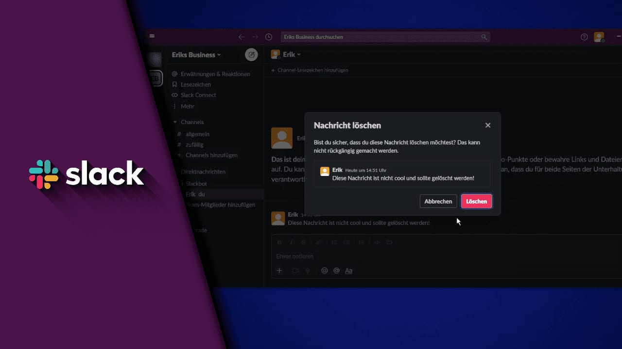 Slack Nachrichten löschen Slack Nachrichten löschen
