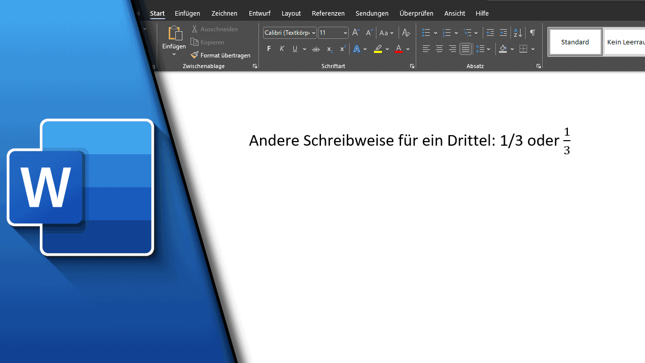 Bruch in Word Bruch in Word