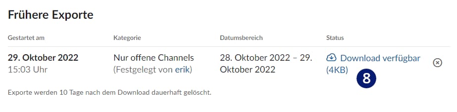 Slack Export herunterladen