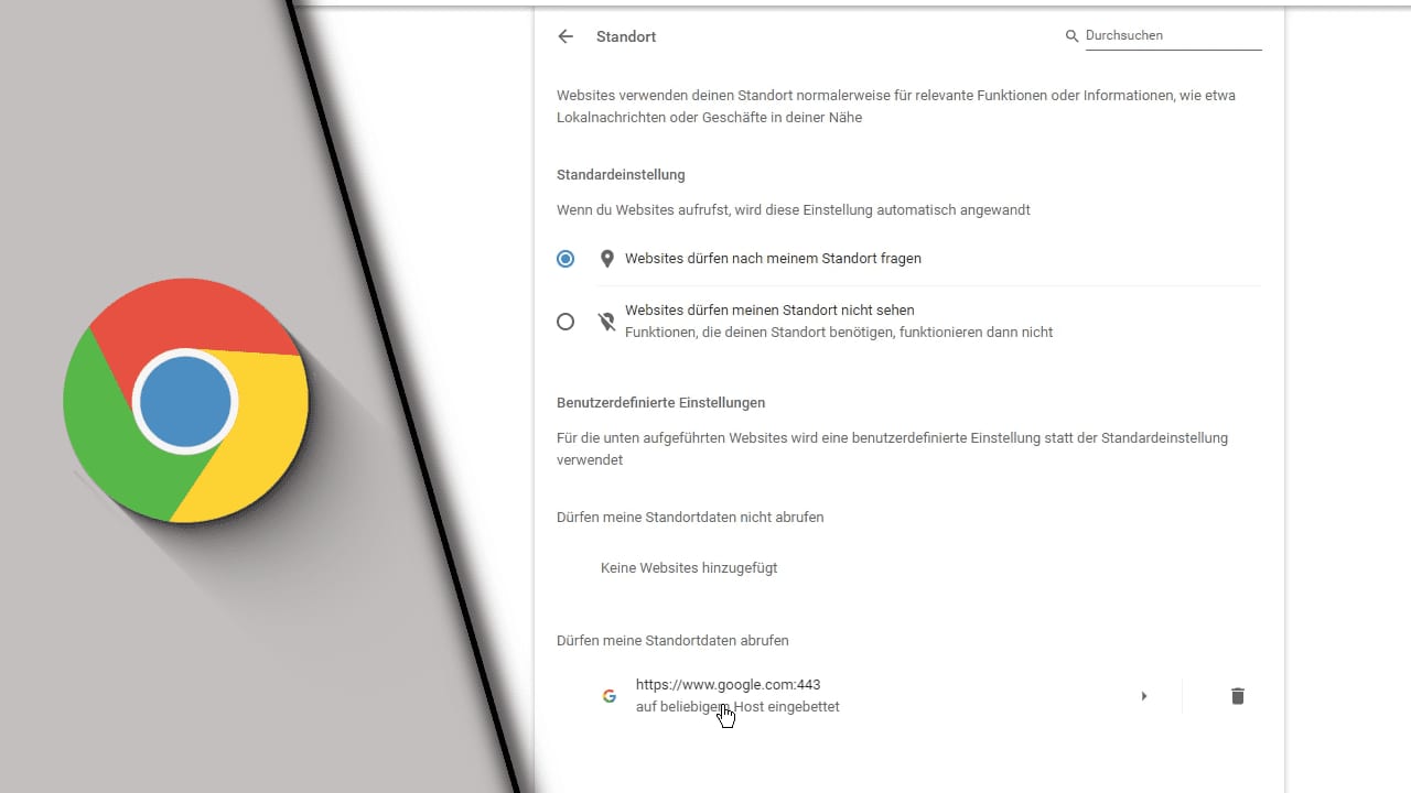 Chrome Standort freigeben