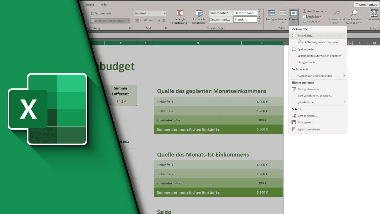 Excel Zeilenhöhe automatisch anpassen