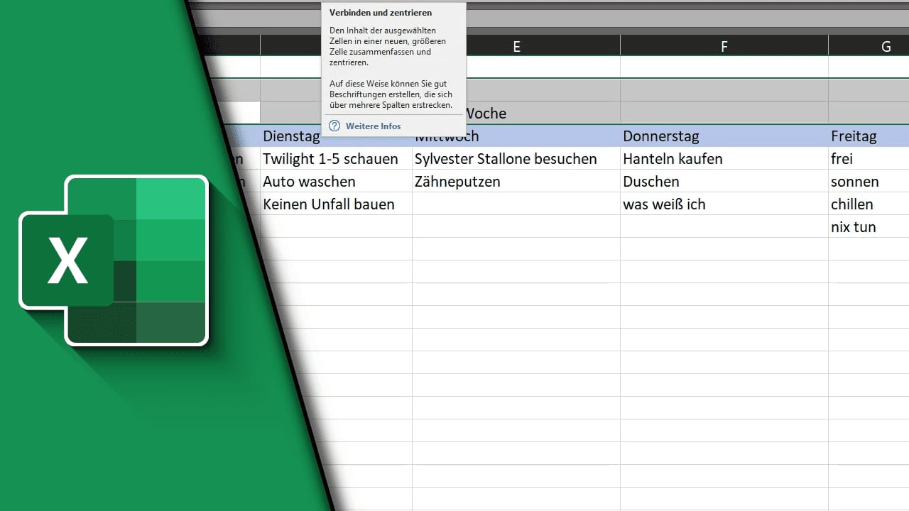 Excel Zellen verbinden Excel Zellen verbinden