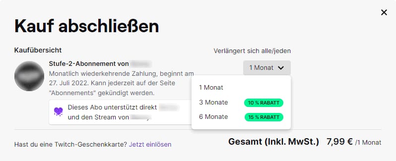 Was kostet ein Tier 2 Sub Twitch