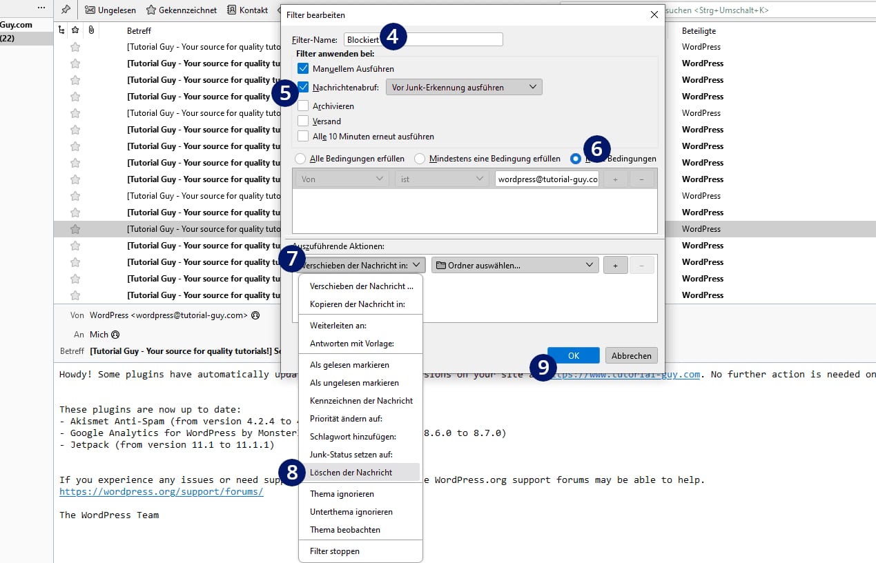 Mozilla Thunderbird Absender blockieren Mozilla Thunderbird Absender blockieren