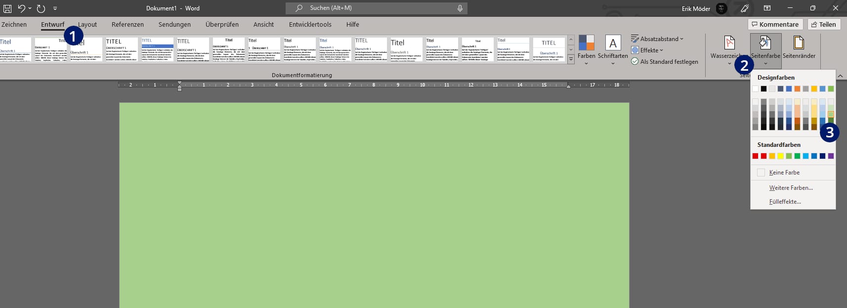 Word Hintergrundfarbe Word Hintergrundfarbe