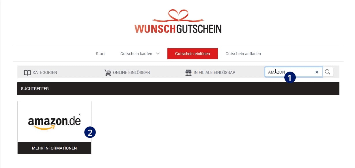 Amazon wird beim Wunschgutschein nicht angezeigt Amazon wird beim Wunschgutschein nicht angezeigt