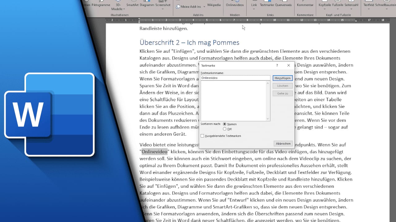 Word Textmarke einfügen Word Textmarke einfügen