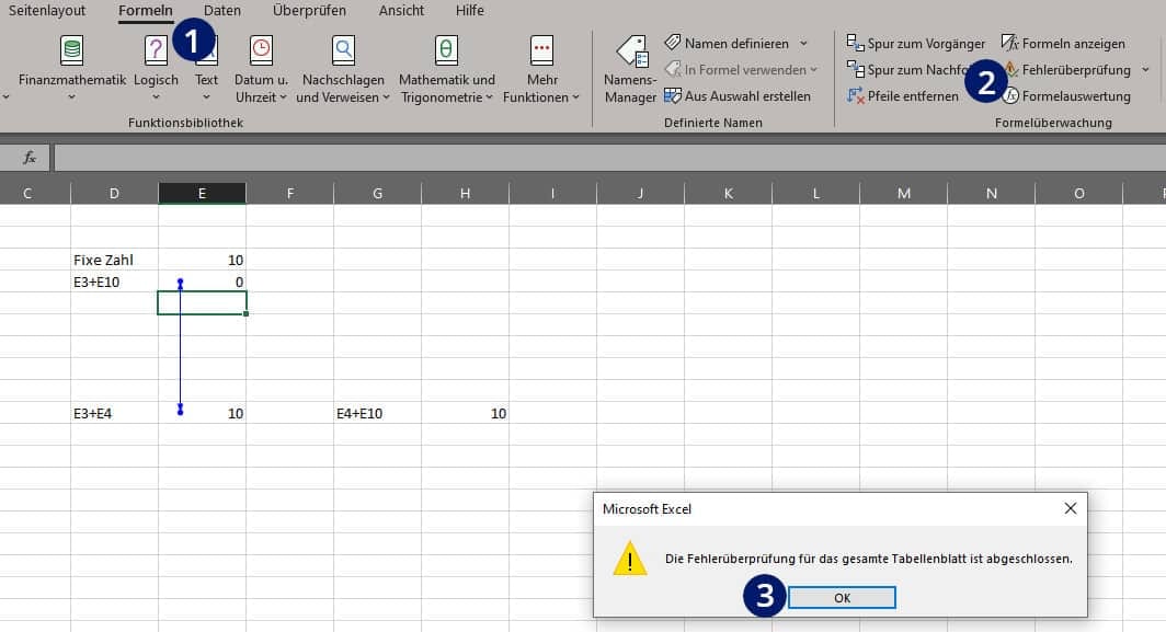 Zirkelbezug in Excel finden Zirkelbezug in Excel finden