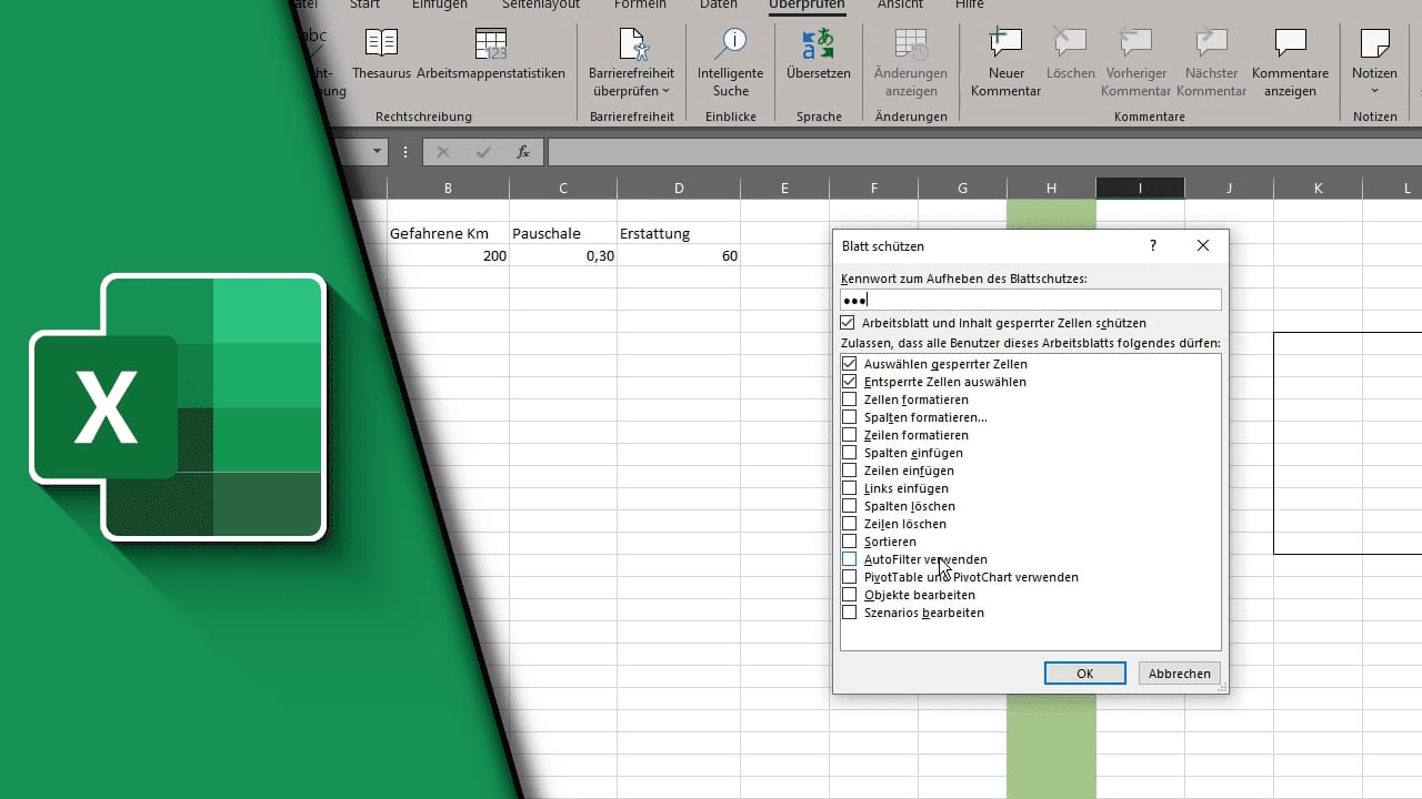 Excel Zellen sperren