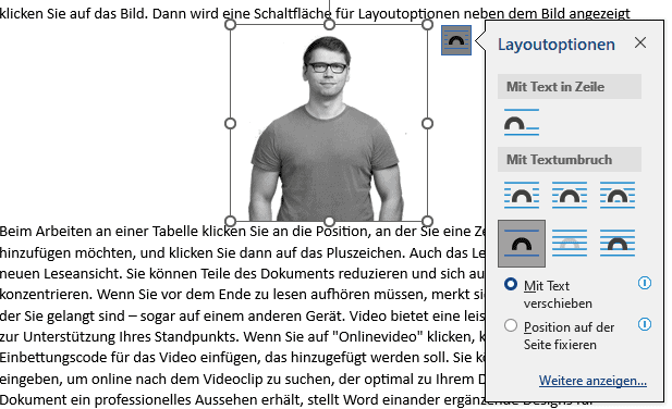 Bild Word frei bewegen Bild Word frei bewegen