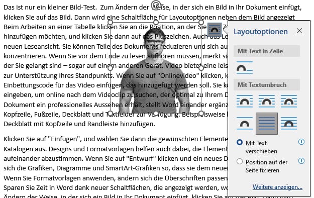 Bild bei Word frei bewegen Bild bei Word frei bewegen