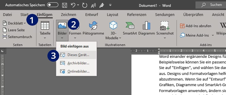 Bild in Word einfügen Bild in Word einfügen