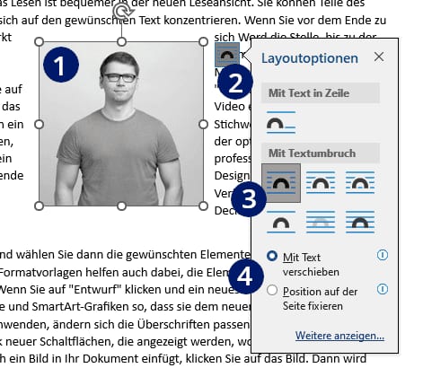 Bild in Word frei bewegen Bild in Word frei bewegen