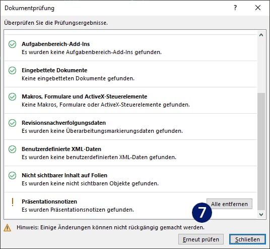 Powerpoint Notizen entfernen Powerpoint Notizen entfernen
