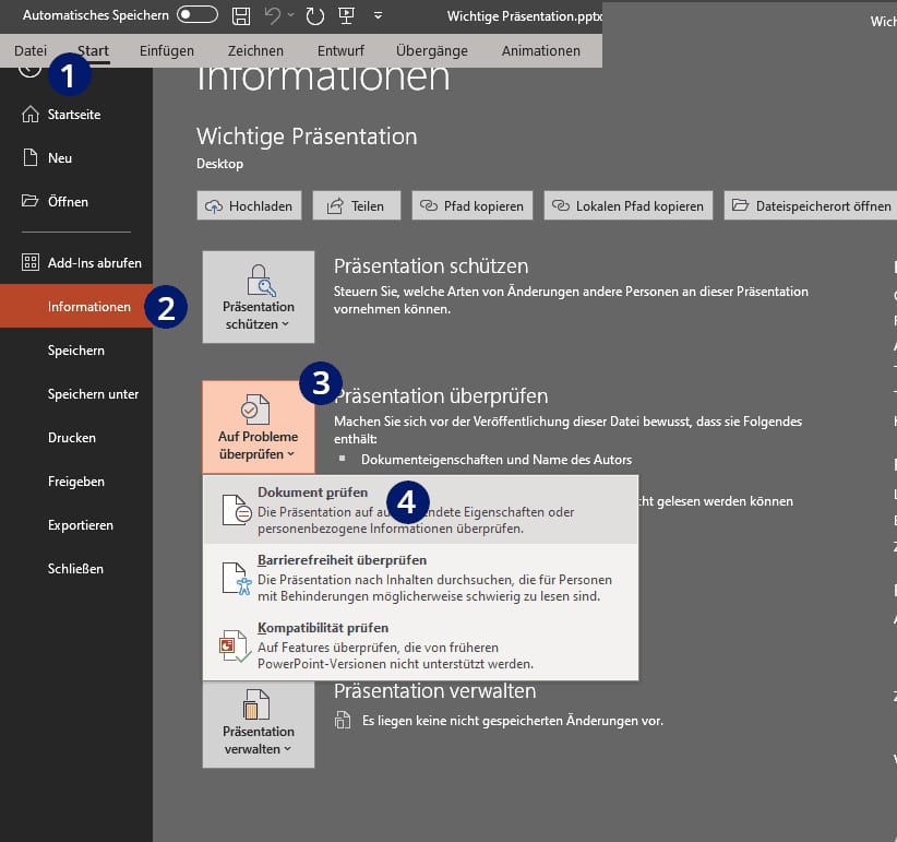 Powerpoint Notizen löschen Powerpoint Notizen löschen