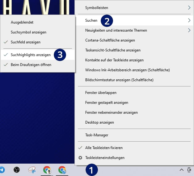Windows Suchleiste Bild Windows Suchleiste Bild
