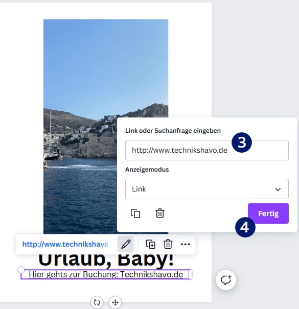 Link bei Canva einfügen Link bei Canva einfügen