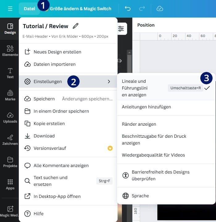 Canva Hilfslinien Canva Hilfslinien