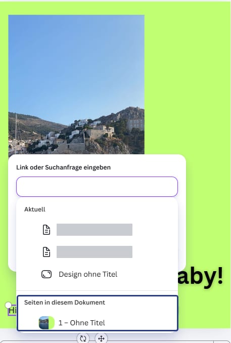 Canva Link einfügen auf eine Seite im Dokument Canva Link einfügen auf eine Seite im Dokument