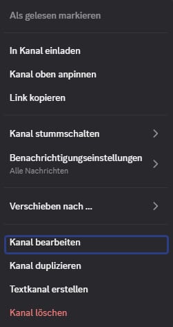 Discord Channel Icons: Kanal bearbeiten im Rechtsklick-Menü Discord Channel Icons: Kanal bearbeiten im Rechtsklick-Menü