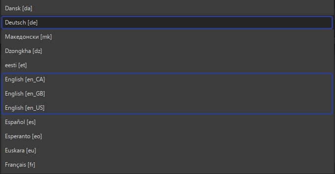 GIMP Sprache ändern: Deutsch und die englischen Varianten in der Auswahl GIMP Sprache ändern: Deutsch und die englischen Varianten in der Auswahl