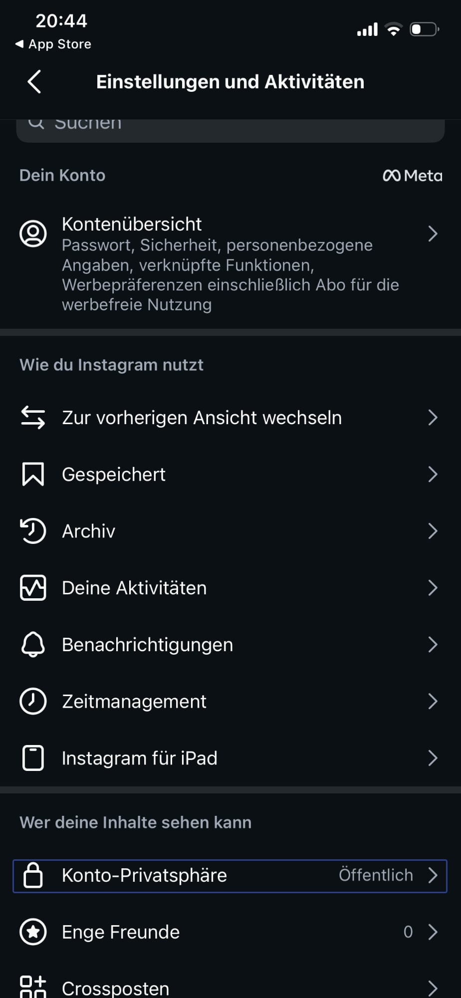 Instagram Profilbild Zoom ausschalten: Konto-Privatsphäre in den Einstellungen