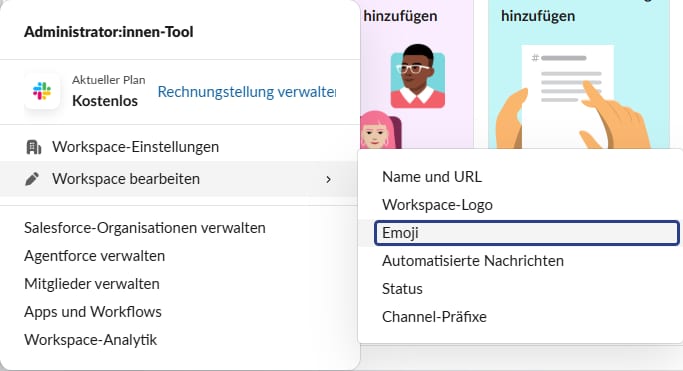 Slack Emoji löschen über Workspace bearbeiten