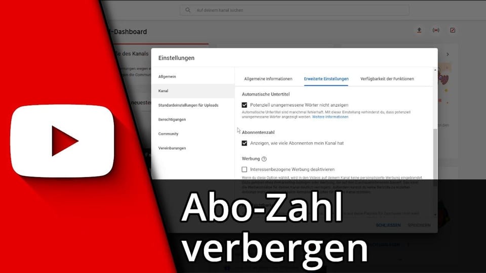 Abonnentenzahl auf Youtube verstecken | Tutorial: Vorschaubild zum YouTube-Tutorial von TechnikShavo