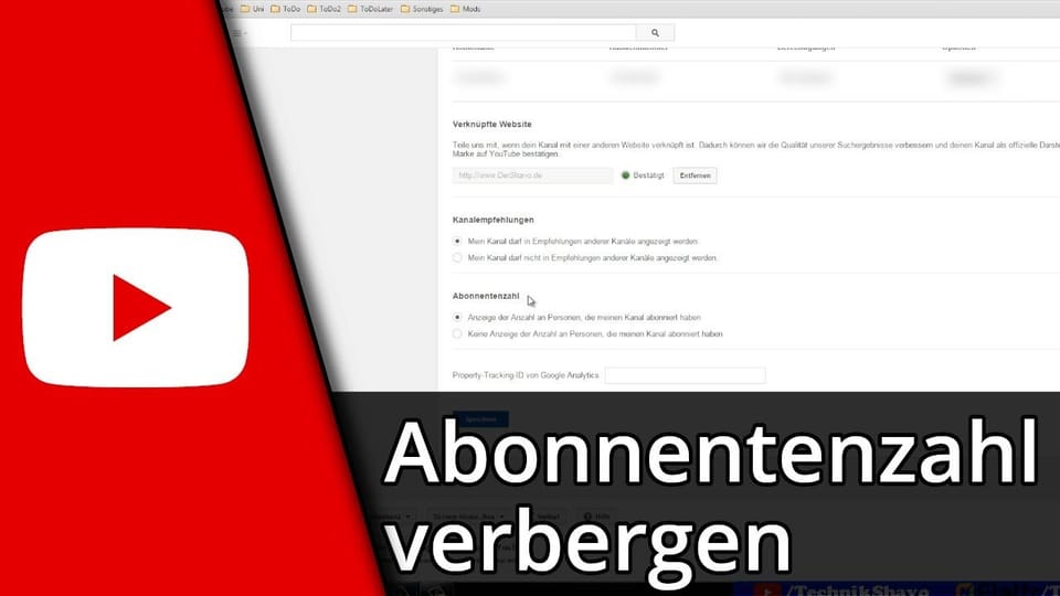 Abonnentenzahl verbergen auf Youtube 2016 | Tutorial: Vorschaubild zum YouTube-Tutorial von TechnikShavo
