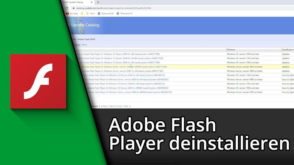 Adobe Flash Player deinstallieren | Tutorial: Vorschaubild zum YouTube-Tutorial von TechnikShavo